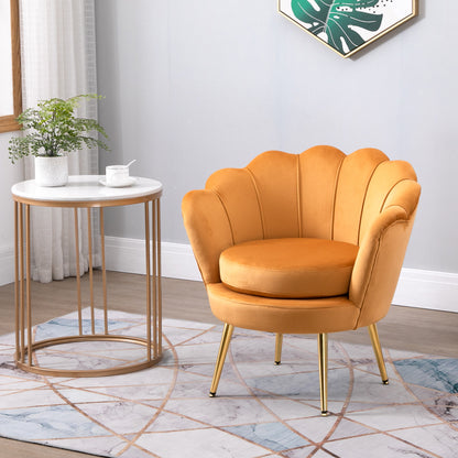 Fotoliu Vintage Design – Catifea Galbena pentru Living sau Dormitor
