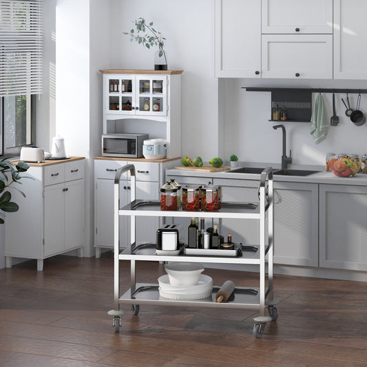 Carucior Pentru Bucatarie 3 Rafturi in Otel Inox 85x45x90cm