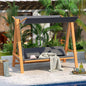 Balansoar de Gradina 3 Locuri, 225.5x113x180cm, Gri si Teck