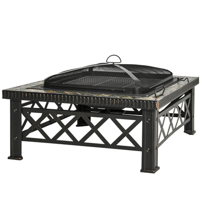 Brazier de Gradina cu Capac pentru Arestarea Scanteilor si Grila pentru Gratar