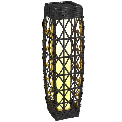 Lampă Solară de Grădină cu Iluminare LED, din Oțel și Ratan PE, 20x20x68 cm, Gri
