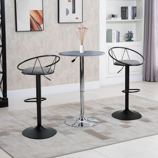 Set 2 Scaune de Bar – Pivotante, Maro, Reglabile 78–100 cm