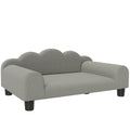 Canapea pentru câini cu brațe de sprijin, din lemn și material textil French Terry, 66x42x28,5 cm, gri
