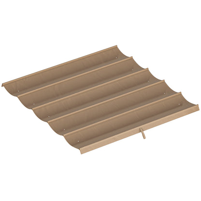 Acoperiș pentru Gazebo Pergolă cu 10 Orificii de Drenaj din Poliester, 250x255 cm, pentru Pergolă 3x3 m, Maro Deschis