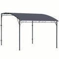 Pergolă Gazebo 3.8x2.8m cu 16 Găuri de Drenaj, Pergolă din Metal și Poliester 180g/m² cu Șuruburi, pentru Exterior, Grădină, Terasă și Patio, UV 30+, Gri