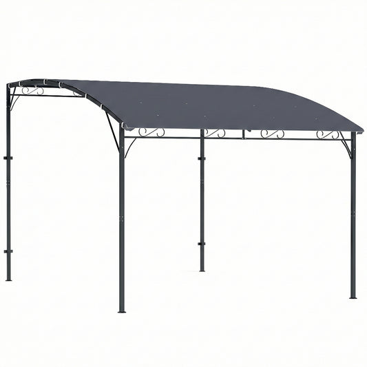 Pergolă Gazebo 3.8x2.8m cu 16 Găuri de Drenaj, Pergolă din Metal și Poliester 180g/m² cu Șuruburi, pentru Exterior, Grădină, Terasă și Patio, UV 30+, Gri