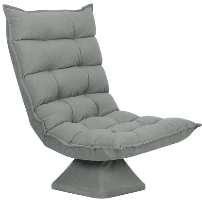 Scaun de podea, stil contemporan, Oțel, Material textil cu efect de catifea, 62 x 70 x 95 cm, Gri
