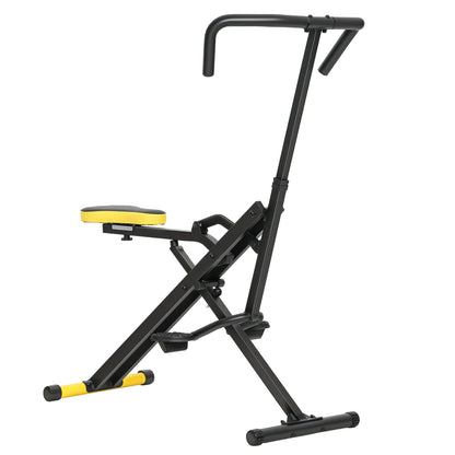 Aparat Total Crunch Pliabil cu Scaun Reglabil, din Metal și Plastic, 57x105x115 cm, Galben