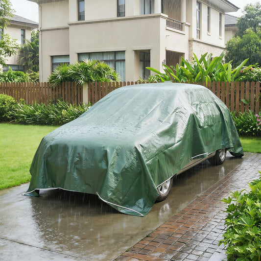 Prelată Exterioară Impermeabilă 6x4 m, Prelată din PE cu Ochiuri Reîntărite, Rezistentă la UV pentru Mobilier de Grădină, Sere, Lemn de Foc, Verde