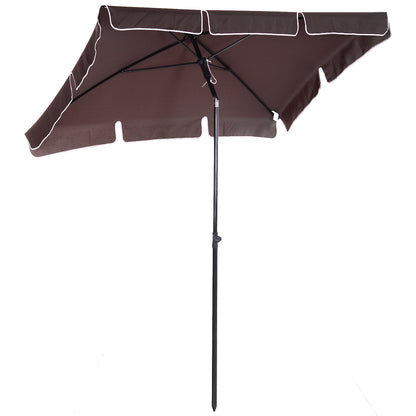 Umbrela Parasolarar dreptunghiulara pentru Gradina 200 × 125 × 235cm Maro