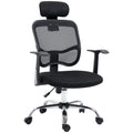 Scaun de Birou Ergonomic  cu Șezut Reglabil și Tetieră, din Poliester și Oțel, 63x62x106-114 cm, Negru