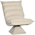 Fotoliu Relax din material capitonat cu pivotare la 360°, fotoliu rabatabil pe 3 nivele 62x62x95cm, bej