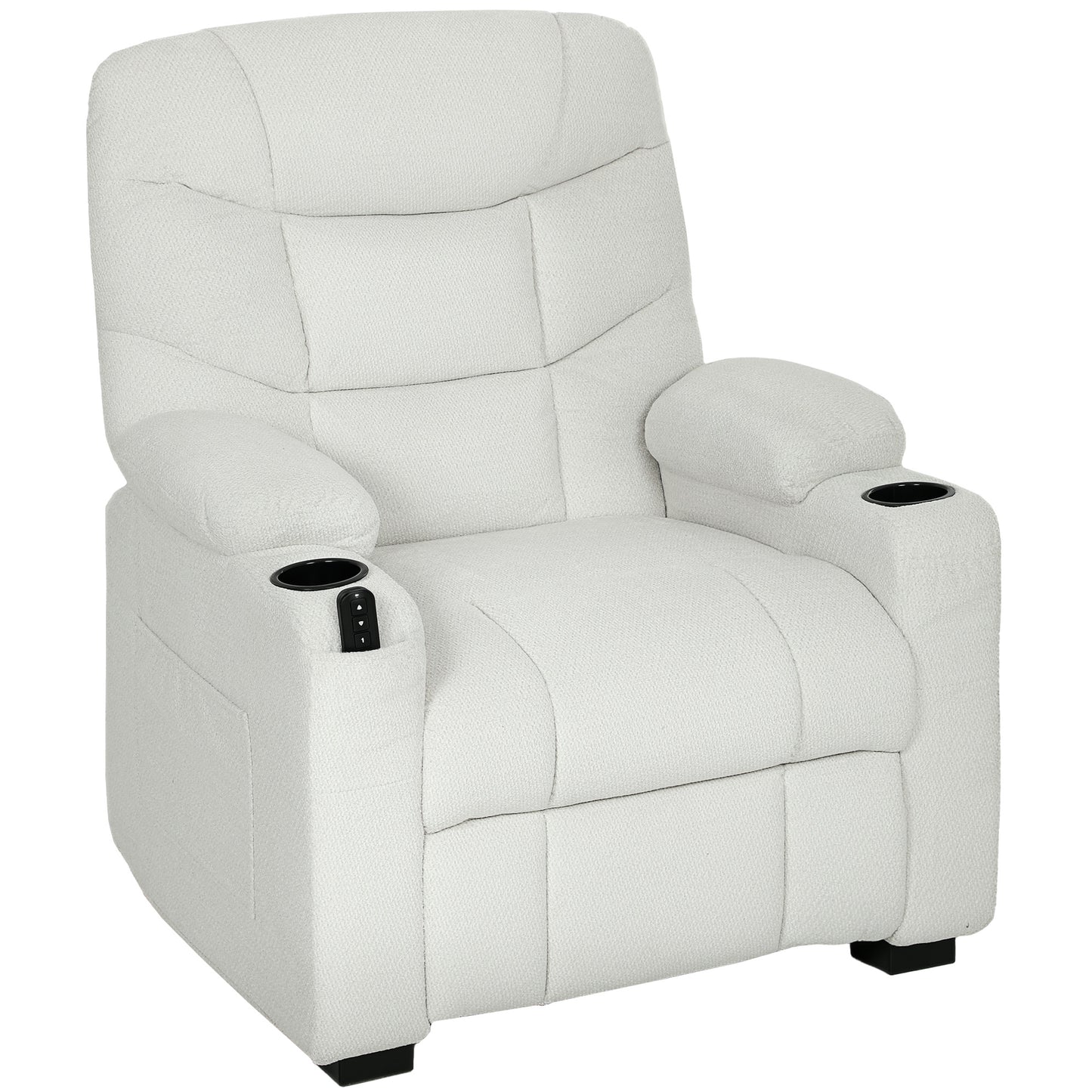 Fotoliu Relax Electric Reclinabil 150° cu Suport pentru Picioare, Funcție Memorie, Telecomandă, din Catifea, Crem