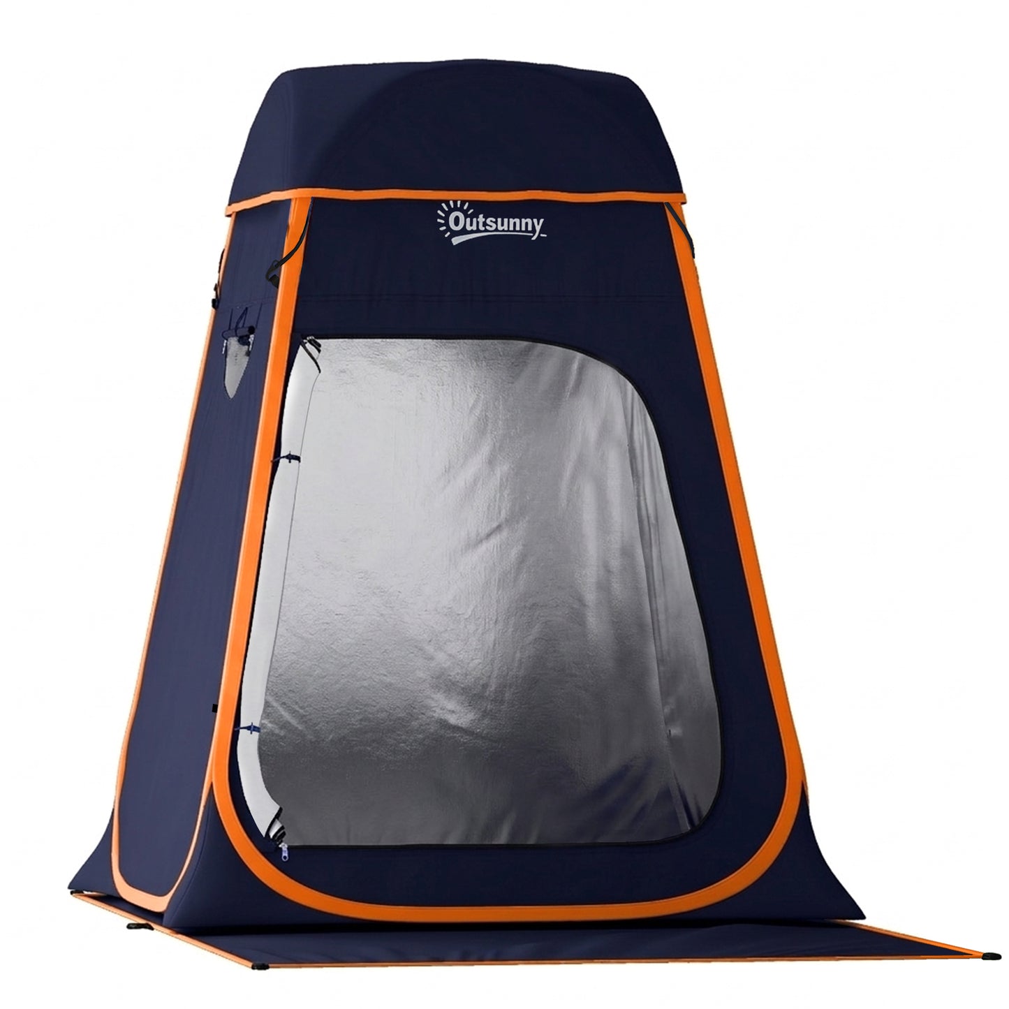 Cort de Duș Pop-Up Impermeabil cu Acoperiș Detașabil, din Poliester 190T și Oțel, 152x152x200 cm, Albastru Închis