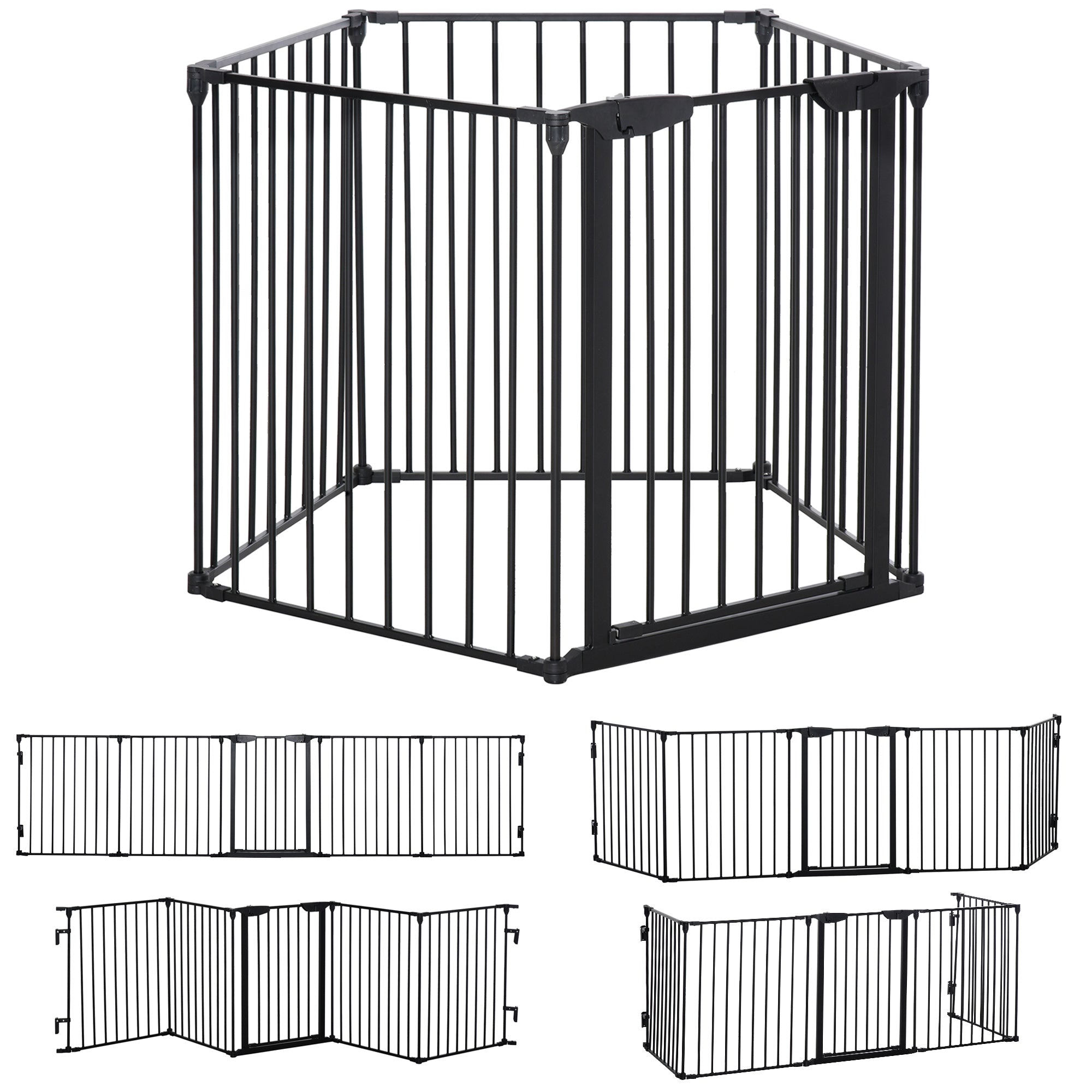 Poarta Modulara Caini – 5 Panouri Pliabile Metal & Plastic Durabil