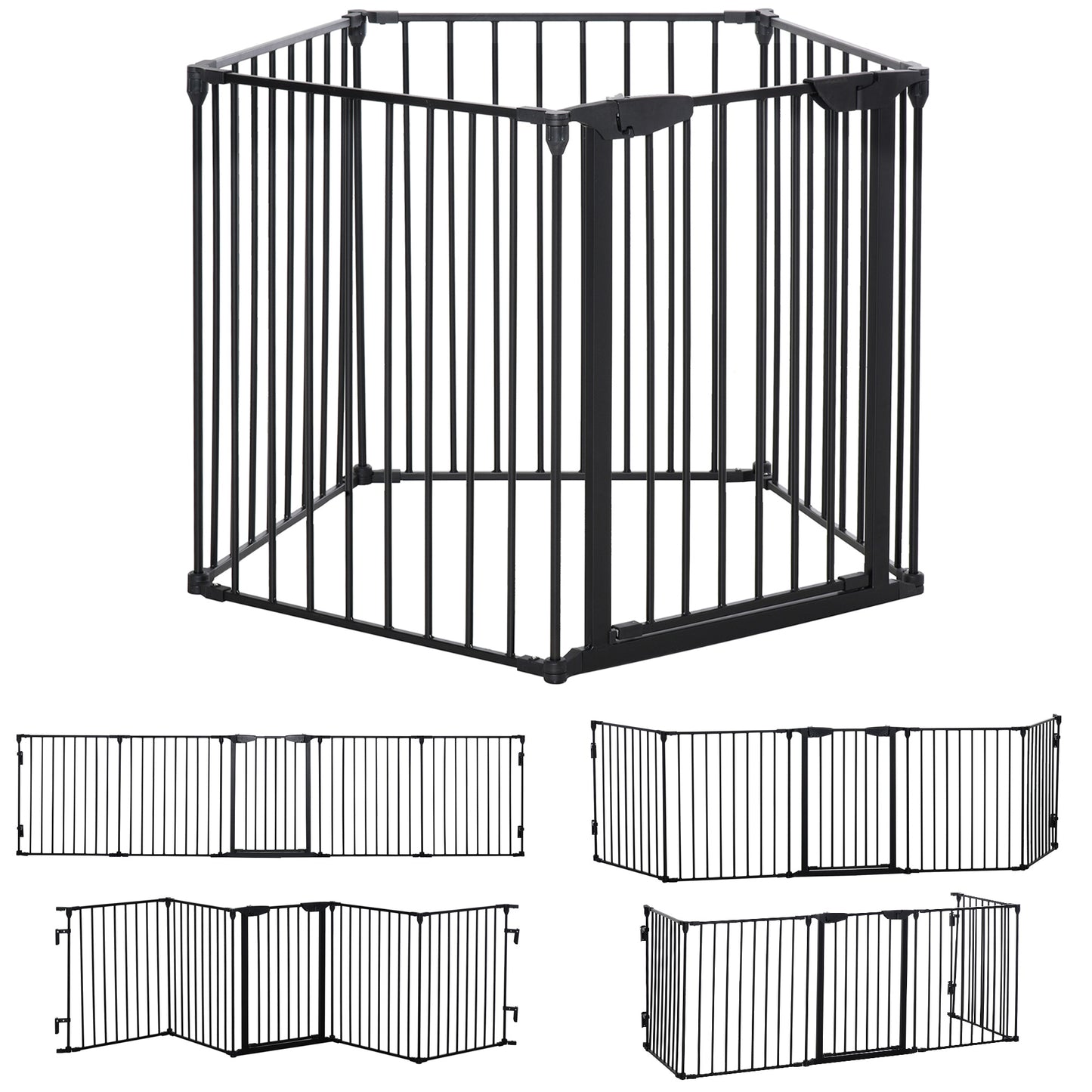 Poarta Modulara Caini – 5 Panouri Pliabile Metal & Plastic Durabil