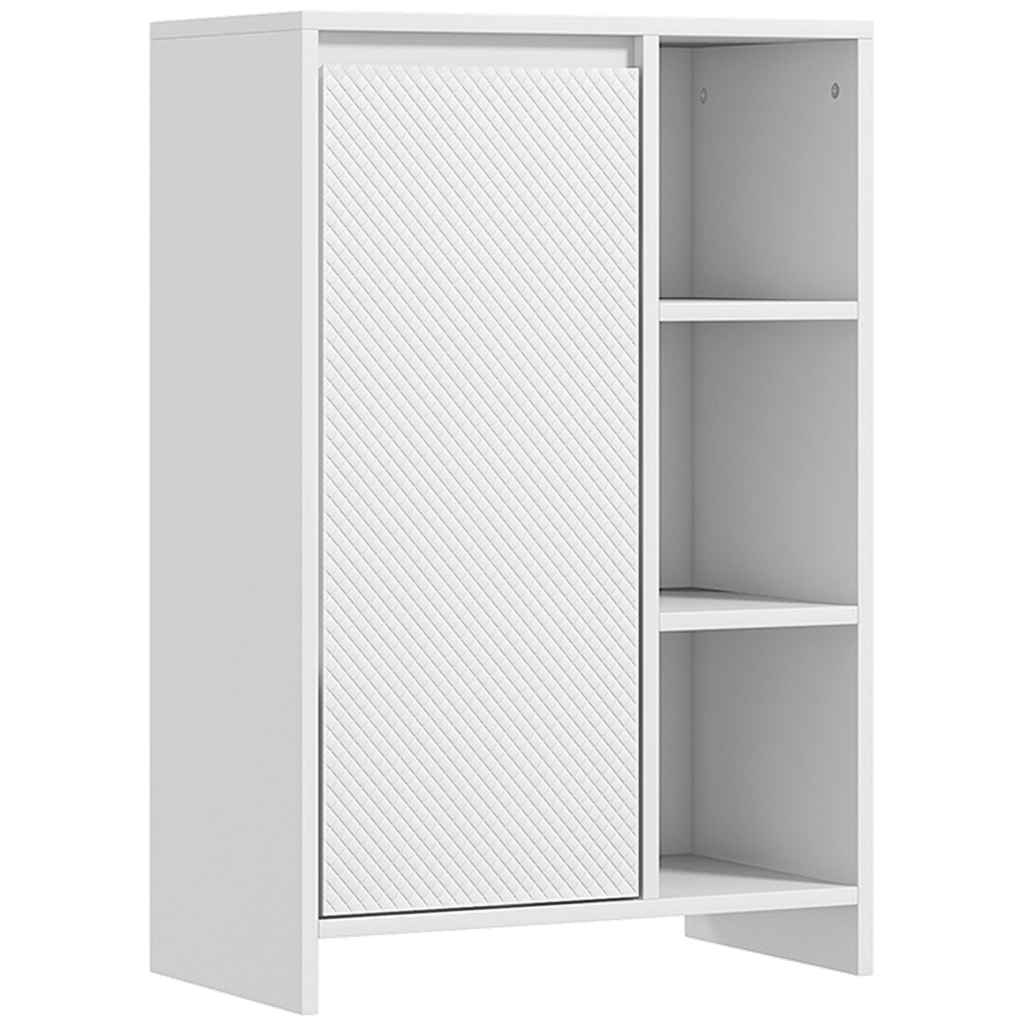 Dulapior Baie – Alb, 53×30×80 cm, Cu Rafturi si Usa