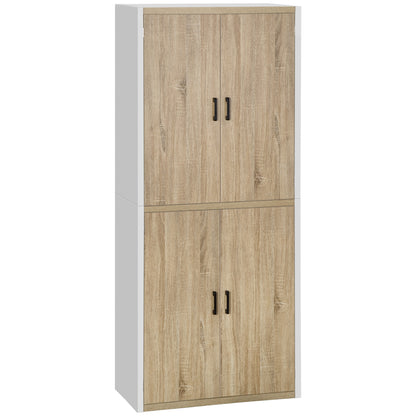 Dulap de Depozitare 4 Usi si 4 Rafturi Reglabile 80x40x182 cm⁠ – Crem/Alb
