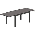 Masă de Grădină Extensibilă pentru 8-10 Persoane cu Blat din Sticlă Temperată, din Aluminiu, 140/240x90 cm, Negru