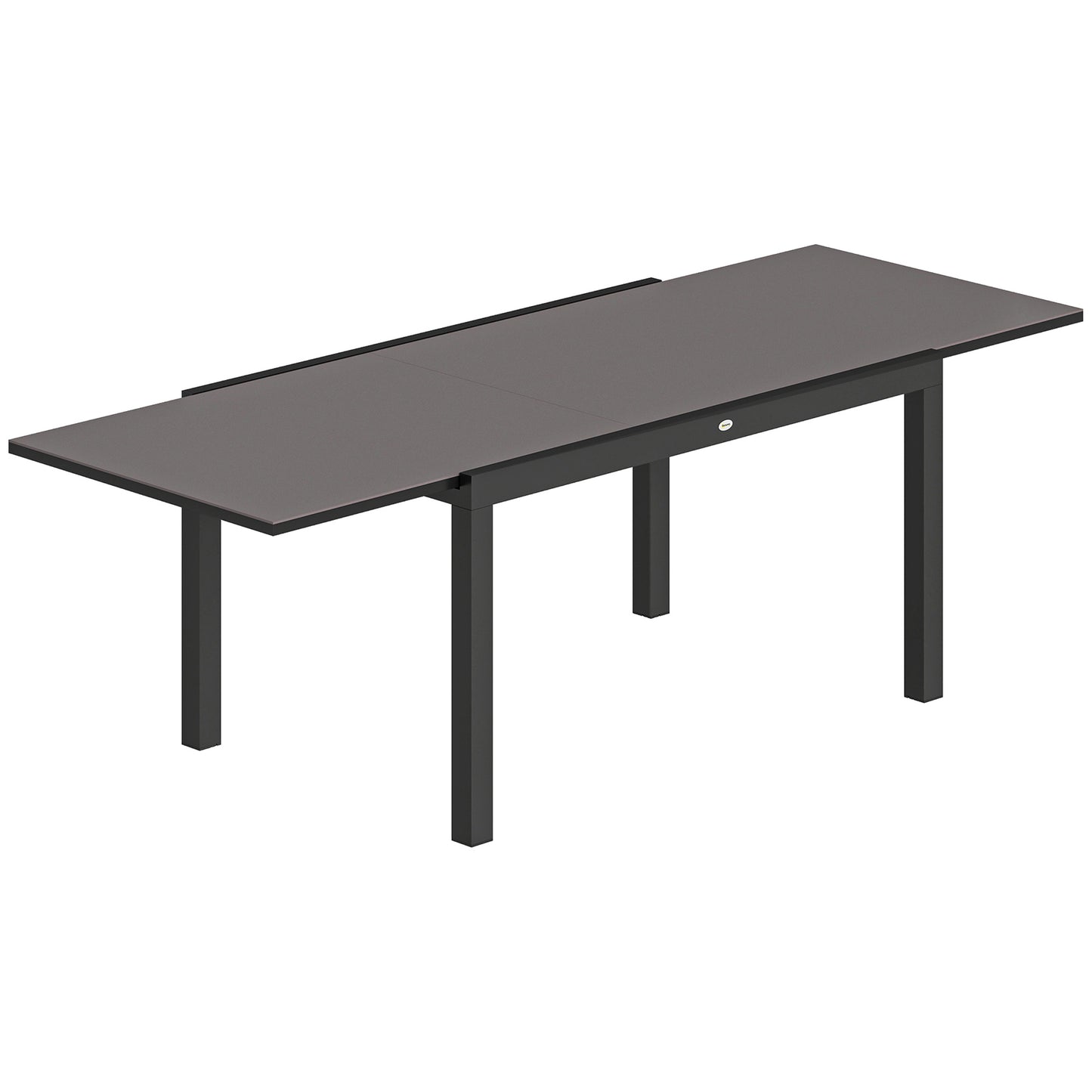 Masă de Grădină Extensibilă pentru 8-10 Persoane cu Blat din Sticlă Temperată, din Aluminiu, 140/240x90 cm, Negru
