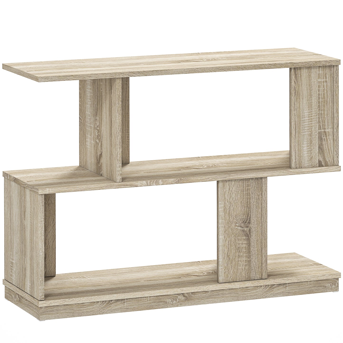 Măsuță de cafea modernă în formă de S cu 4 rafturi 90x30x61 cm Lemn