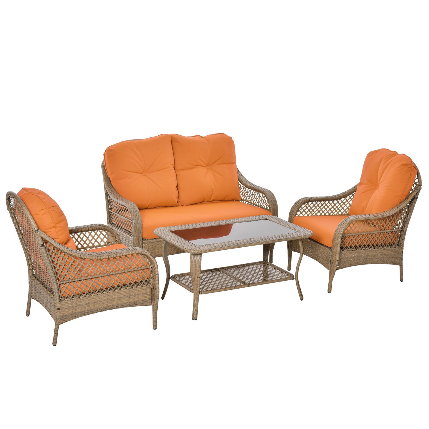 Set Mobilier de Gradina in Ratan PE 2 fotolii Canpea cu 2 locuri si masa