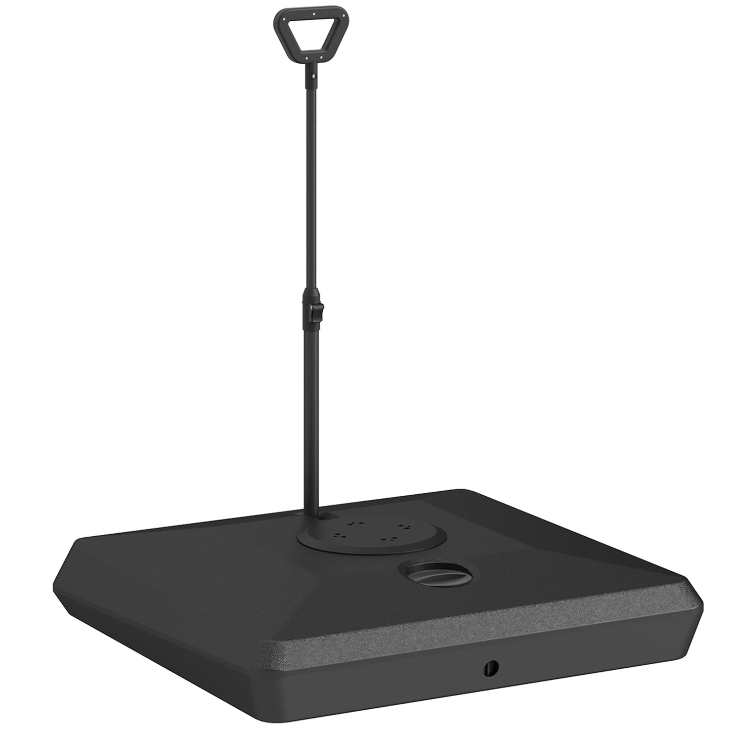 Bază pentru Umbrelă Suspendată din HDPE cu Mâner și Roți, Reîncărcabilă cu Apă sau Nisip, 95x95x117 cm, Neagră