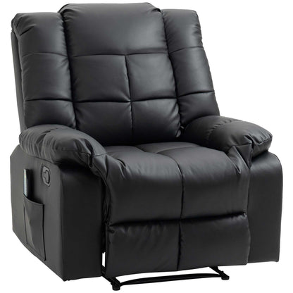 Fotoliu Relax cu 8 Puncte de Masaj și Reclinare la 165° din Piele Ecologică, Negru