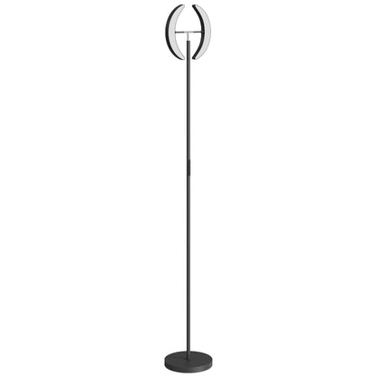 Lampă de Podea Reglabilă cu Telecomandă și Două Capete Rotative 350°, Reglare Temperatură Culoare 2700K-6000K, pentru Living și Dormitor, Negru