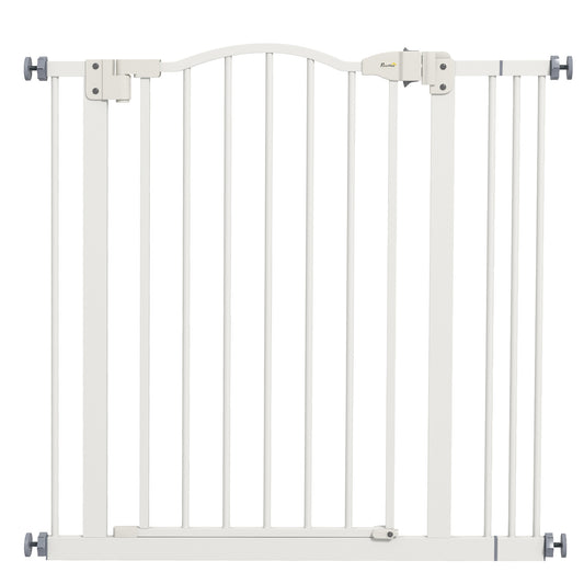 Poartă Extensibilă pentru Câini fără Șuruburi, Poartă de Siguranță Reglabilă, 94-100x94 cm, Alb
