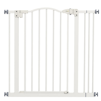 Poartă Extensibilă pentru Câini fără Șuruburi, Poartă de Siguranță Reglabilă, 94-100x94 cm, Alb