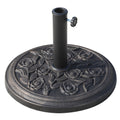 Suport de Grădină pentru Umbrelă 9kg, Bază din Rășină Rezistentă cu Efect Bronz Antic, Ø45.5x31.5 cm, Negru