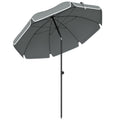 Umbrelă de Plajă Reglabilă cu Ancoră pentru Nisip și Geantă de Transport, Ø150x185 cm, Gri Închis