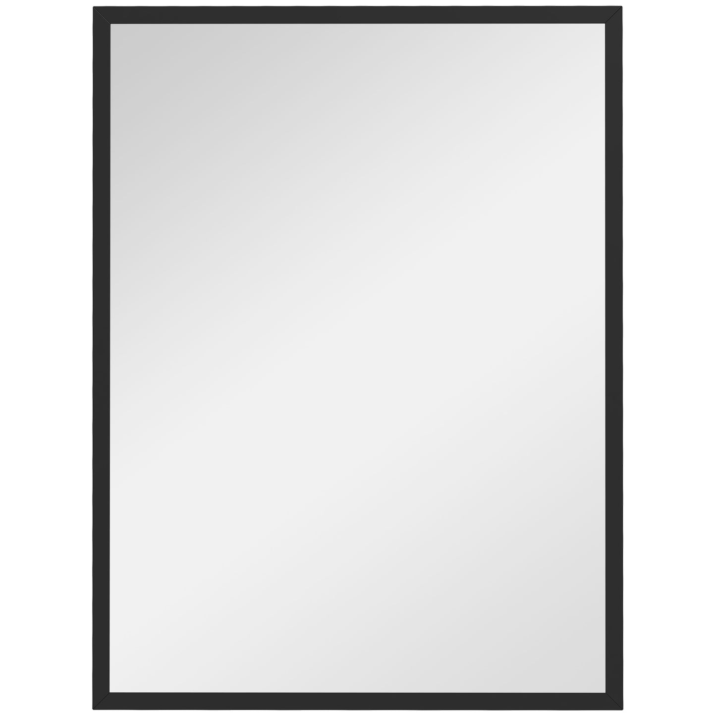 Oglindă de Perete Dreptunghiulară cu Agățători, din Sticlă și MDF, 60x80 cm, Neagră