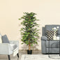 Plantă Ficus Falsă, Plantă Înaltă de 150cm, Plantă Artificială Decorativă pentru Interior și Exterior, Ø17x14.5 cm, Verde