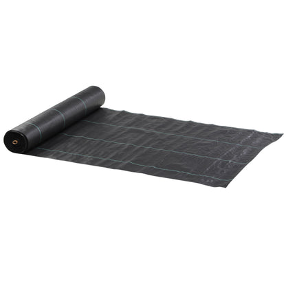 Folie pentru Mulcire 50x2 m, Respirabilă și Anti-UV, din Polipropilenă Neagră
