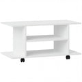 Mobilier unghiular cu roți și rafturi, până la 42", alb
