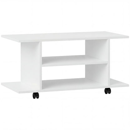 Mobilier unghiular cu roți și rafturi, până la 42", alb