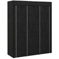 Dulap din Material Textil cu Bază Înălțată, 8 Rafturi și 2 Bare, 125x43x162.5 cm, Gri Închis