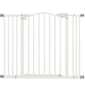 Poartă pentru câini extensibilă cu 4 șuruburi reglabile, din metal și plastic, 74-100x78 cm, alb