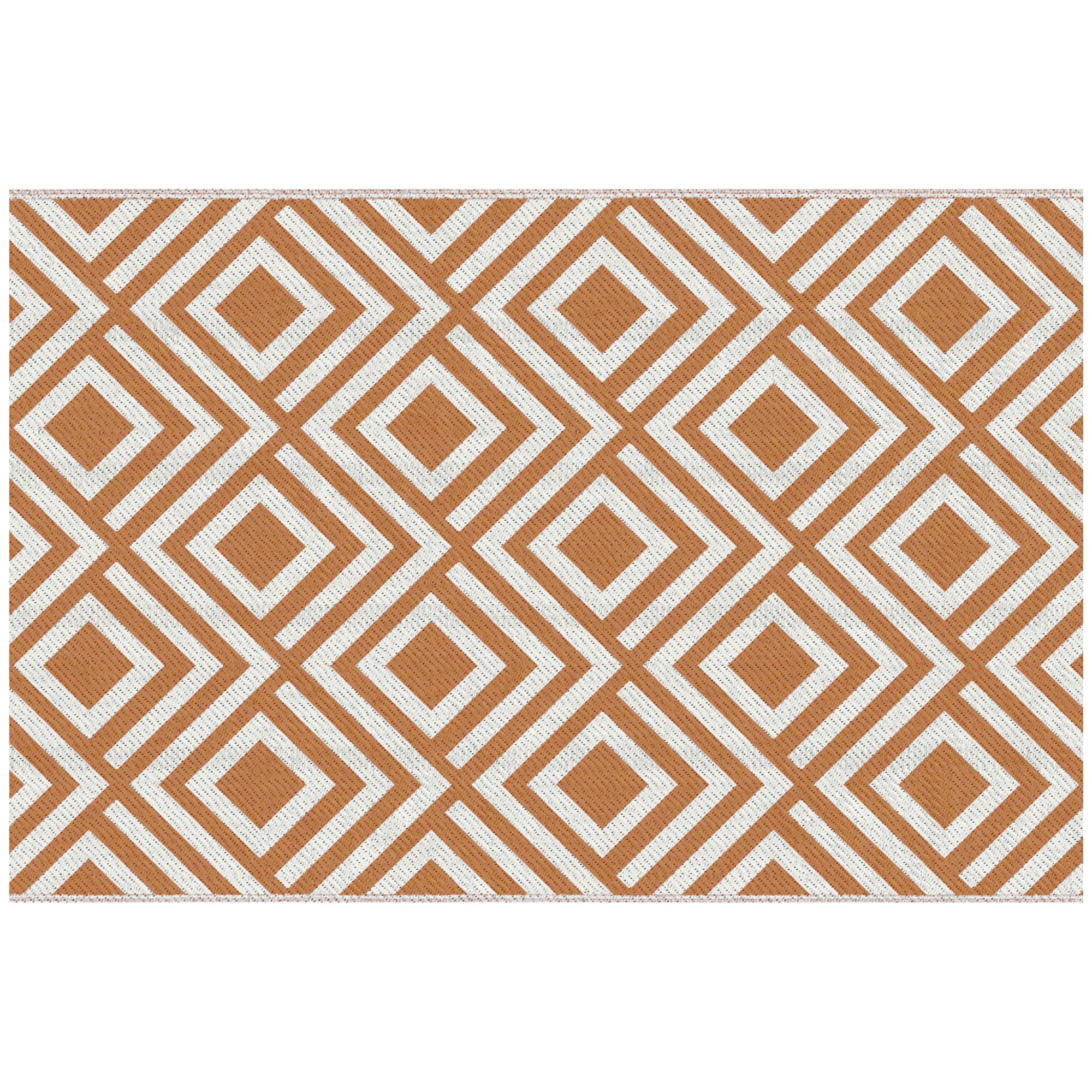 Covor de Exterior pentru Balcon și Terasă, Rezistent la Raze UV, 182x274 cm, Maro și Alb