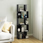 Bibliotecă mobilă modernă cu 5 rafturi din lemn, design modern, 60x24x184,5 cm, negru