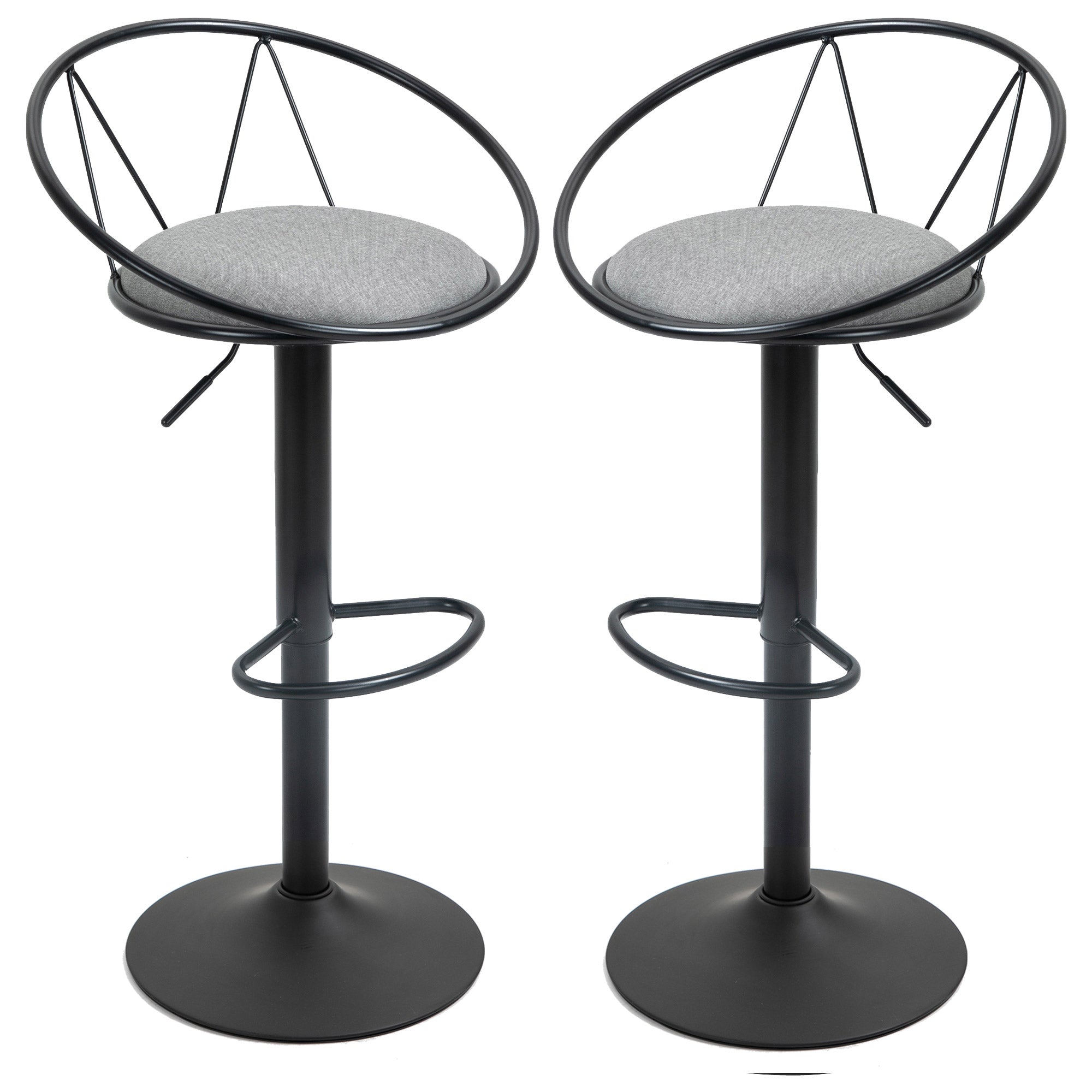 Set 2 Scaune de Bar – Pivotante, Maro, Reglabile 78–100 cm