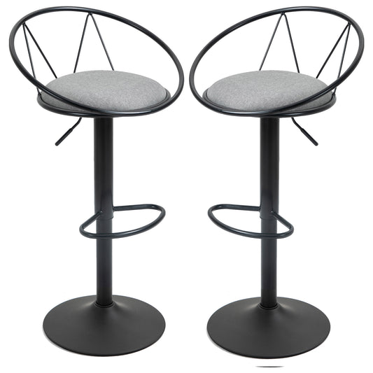 Set 2 Scaune de Bar – Pivotante, Maro, Reglabile 78–100 cm