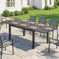 Masă de Grădină Extensibilă pentru 8-10 Persoane cu Blat din Sticlă Temperată, din Aluminiu, 140/240x90 cm, Negru