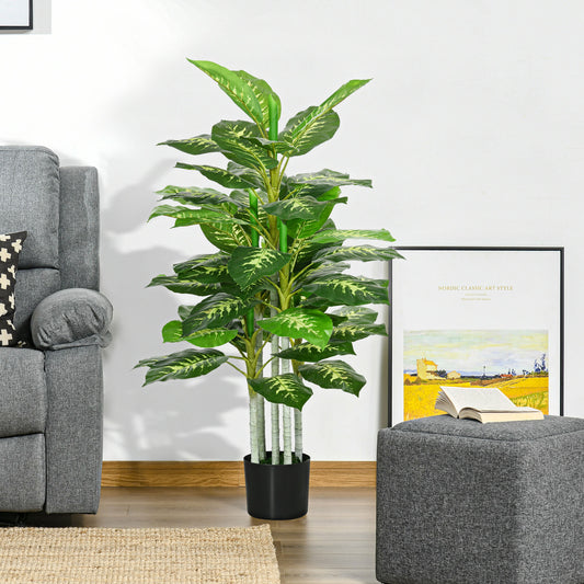 Plantă Artificială Decorativă, Înaltă de 120 cm, cu Ghiveci Negru pentru Interior și Exterior