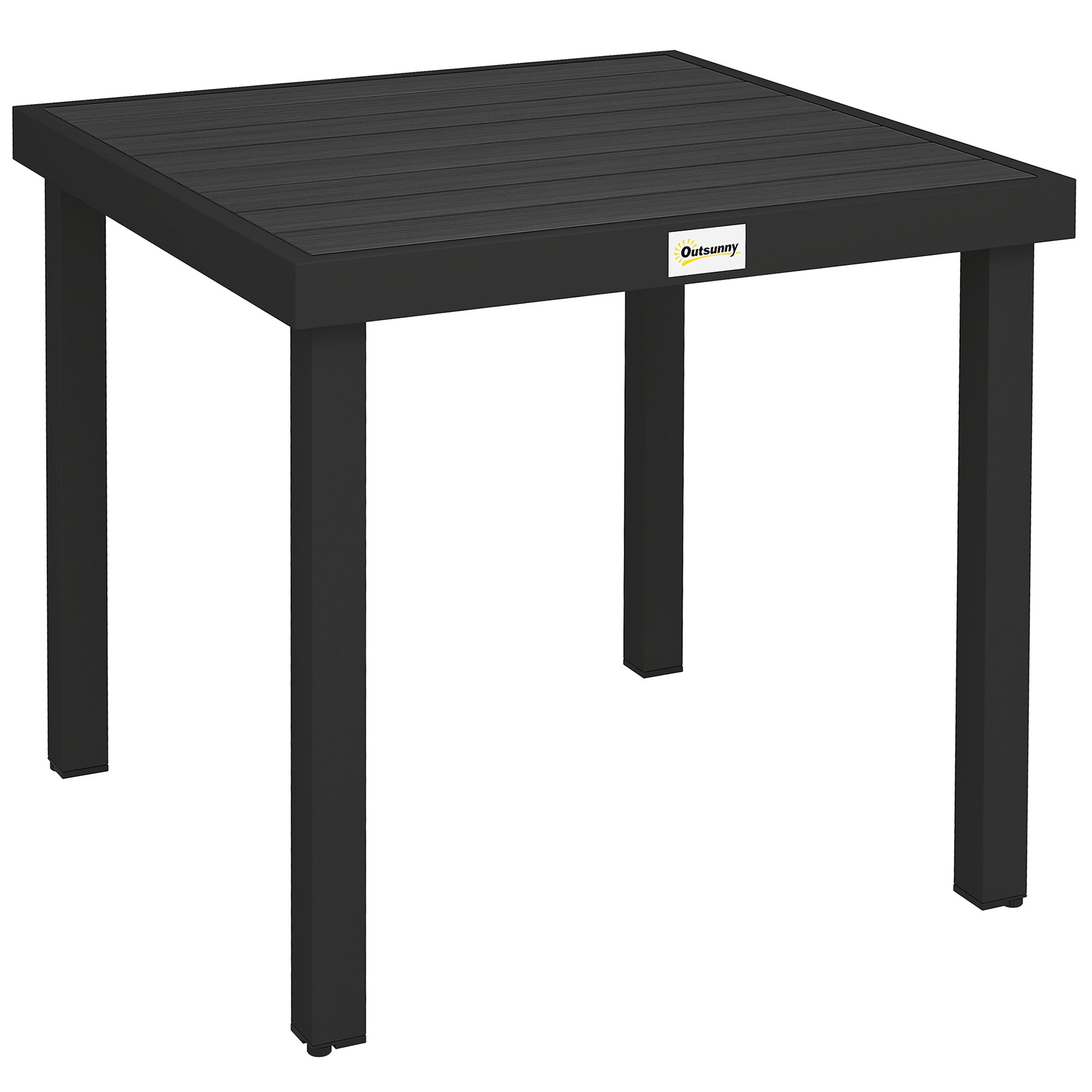 Aluminum Outdoor Patio Dining Table for 4 for Garden Lawn Backyard, Natural