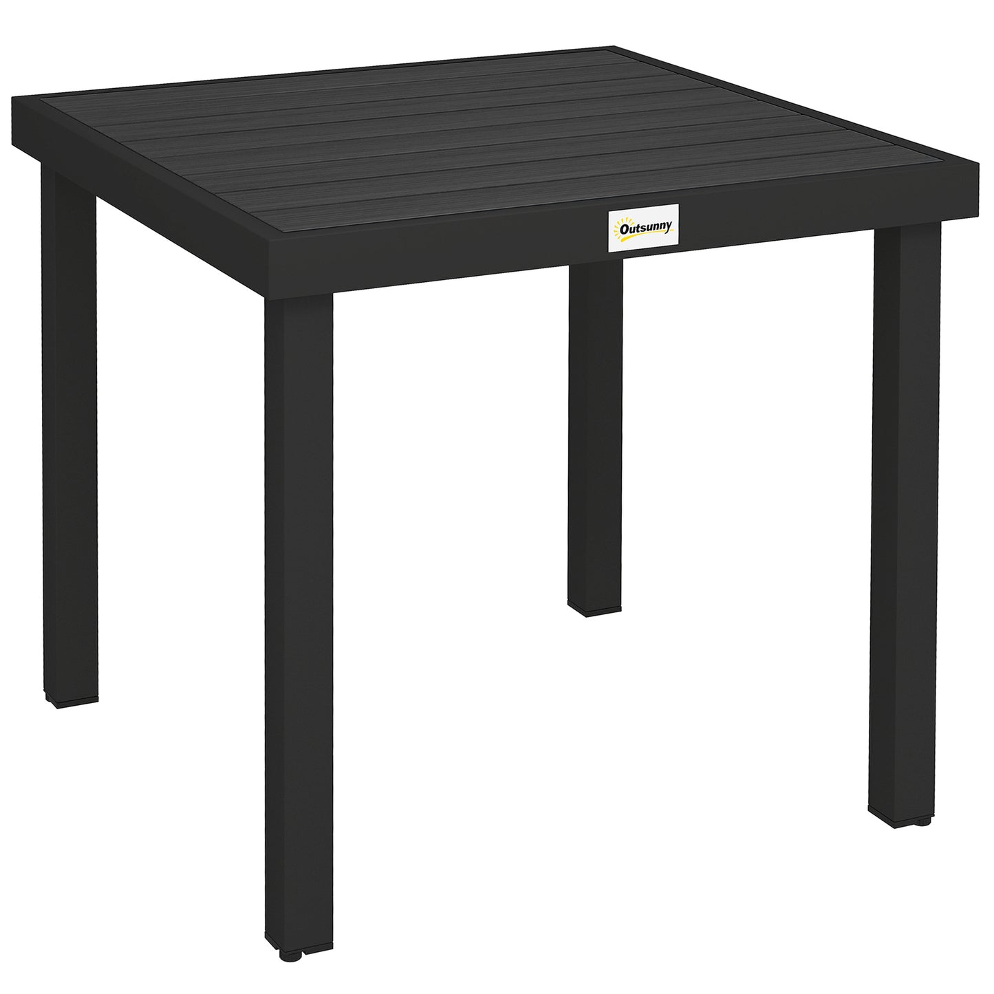 Aluminum Outdoor Patio Dining Table for 4 for Garden Lawn Backyard, Natural