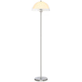 Lampă de Podea Modernă cu Abajur Dublu Stratificat, din Metal și Acril, Ø35x150 cm, Albă