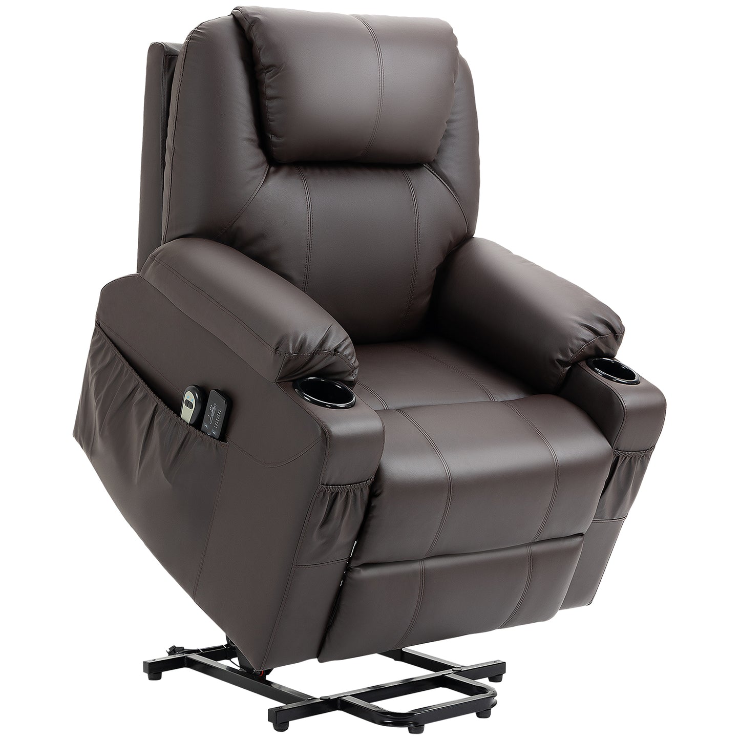 Scaun Electric Ridicare Seniori Piele PU cu Masaj & Telecomanda